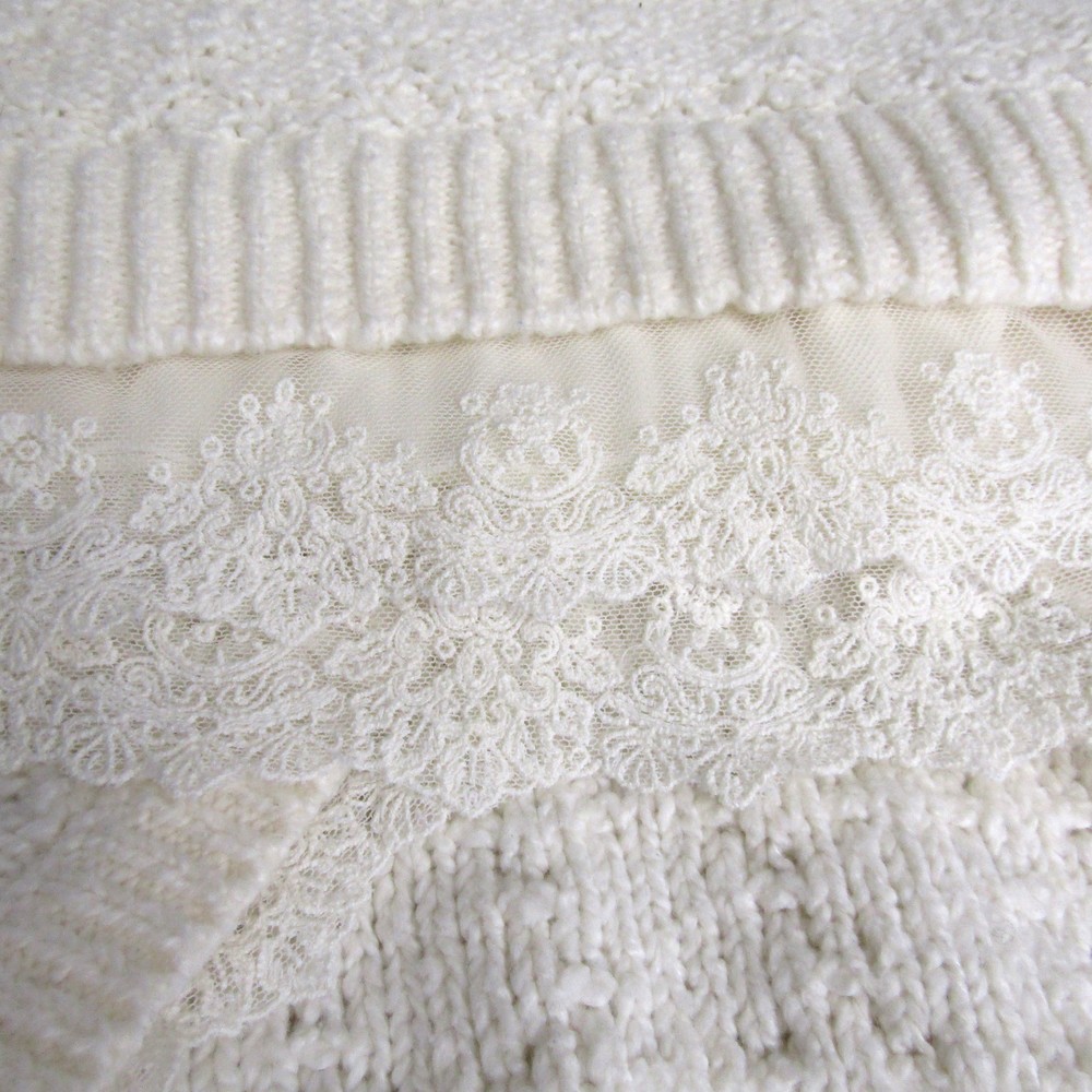 Anthropologie Knitted & Knotted Lace Trim Betten Sweater Tunic In Cream - S View 5